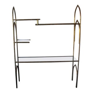 Italian Brass Etagere or Showcase Vitrine For Sale