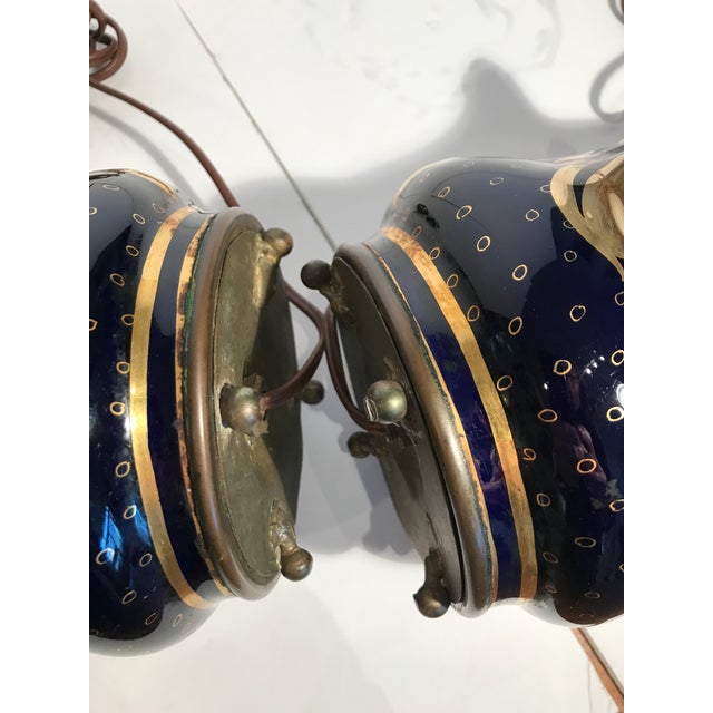 Antique French Bayeux Porcelain Table Lamps - a Pair For Sale - Image 14 of 15