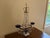 Early 20th Century Early 20th Century Gustavian Crystal Girandole With Cobalt Glass and Marble For Sale - Image 5 of 13