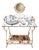 Napoleon III Dressing Table in Wrought Iron and Enamel Fleur-De-Lis Decoration For Sale
