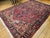 Vintage Persian Heriz Rug, Hand-Knotted Wool, Geometric Medallion Pattern, Red & Navy, 9x12 For Sale - Image 10 of 18