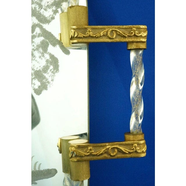 Large 20th Century Mirrored Tray in Murano Glass and Gilded Brass attributed to the Barovier & Toso Glassworks, Italy, 1940s For Sale - Image 15 of 18