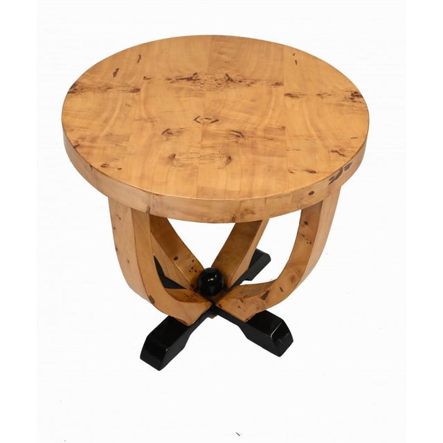 Art Deco Side Table in Satin Birch For Sale - Image 3 of 6