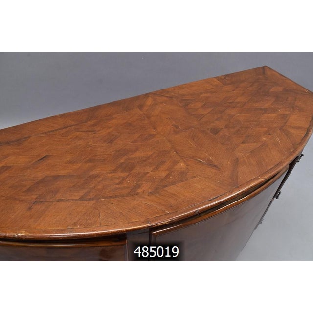 Vintage Bow Front Demilune Credenza, Key Included For Sale In Los Angeles - Image 6 of 16