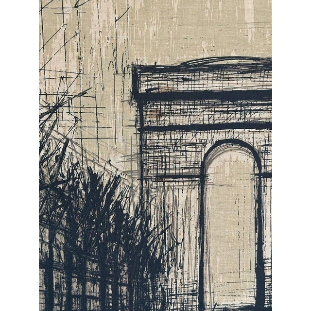 After Bernard Buffet, Champs-Élysées and Arc de Triomphe, Corot Edition, 1950s, Print on Canvas, Framed For Sale - Image 12 of 13