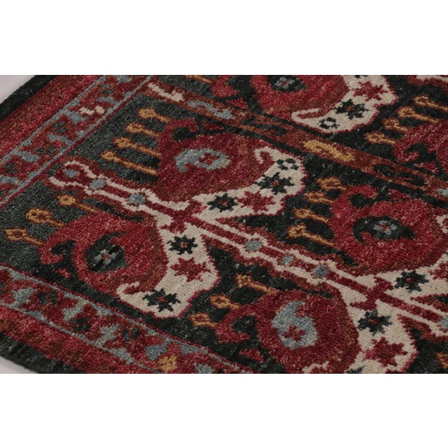 Tribal Rug & Kilim’s Ersari-Inspired Rug With Coral Red Boteh Paisley Patterns For Sale - Image 3 of 8
