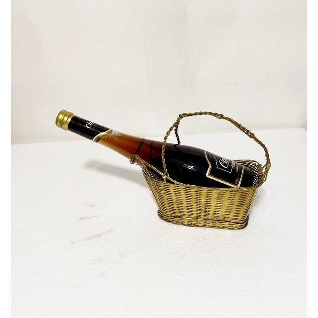 Brass 1940s Vintage French Brass Wine Basket Holder For Sale - Image 8 of 8