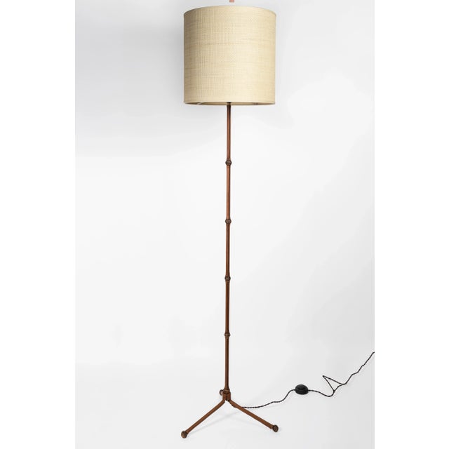 Animal Skin Bamboo Floor Lamp by Jacques Adnet, 1950s For Sale - Image 7 of 7