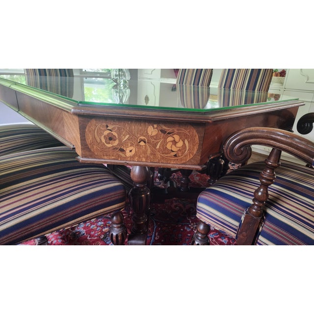 Jacobean Jacobean Style Antique Dining Room Table and 6 Chairs For Sale - Image 3 of 5