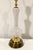 An absolute charmer of a vintage lamp with hand-blown, Italian glass featuring spirals of petite ribbons in white and...