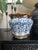 Antique Blue Brown American Art Pottery Spongeware Jardiniere Copper Luster 1900 For Sale In Kansas City - Image 6 of 7
