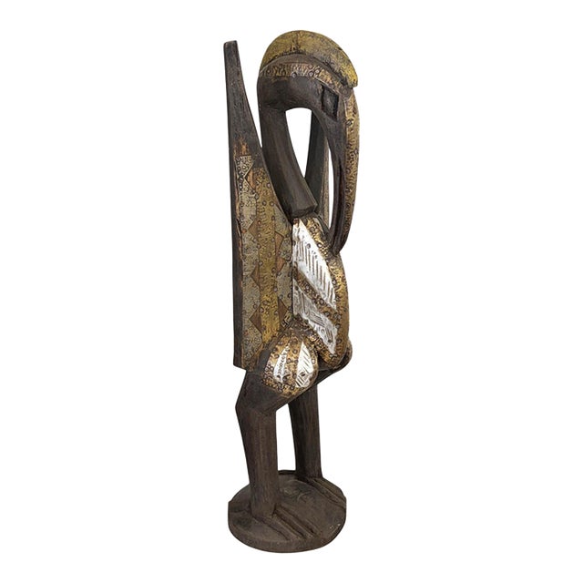 Vintage Sculpture of Senufo Bird Statue Cote d'Ivoire 22.5" H For Sale