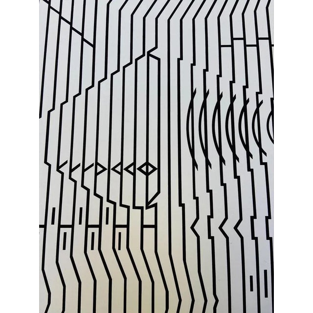 Mid-Century Modern Victor Vasarely, Cithare, 1973, Serigraphy on Cardboard For Sale - Image 3 of 6