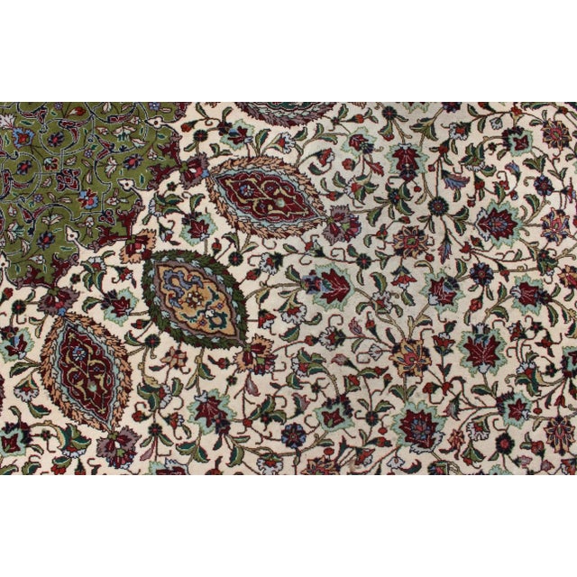 Large Vintage Persian Fine Tabriz Rug With Floral Medallion Design 13 X 19'9 For Sale - Image 11 of 15