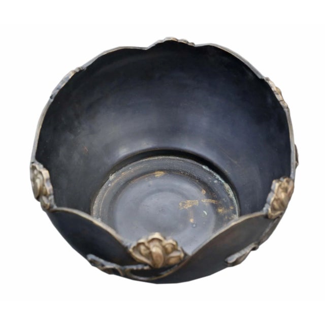 Ancient Art Nouveau Japanese Metal Planter, 1920s For Sale - Image 4 of 6