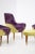 Wood Set of Vintage Wooden Armchairs in Purple and Green Velvet For Sale - Image 7 of 11
