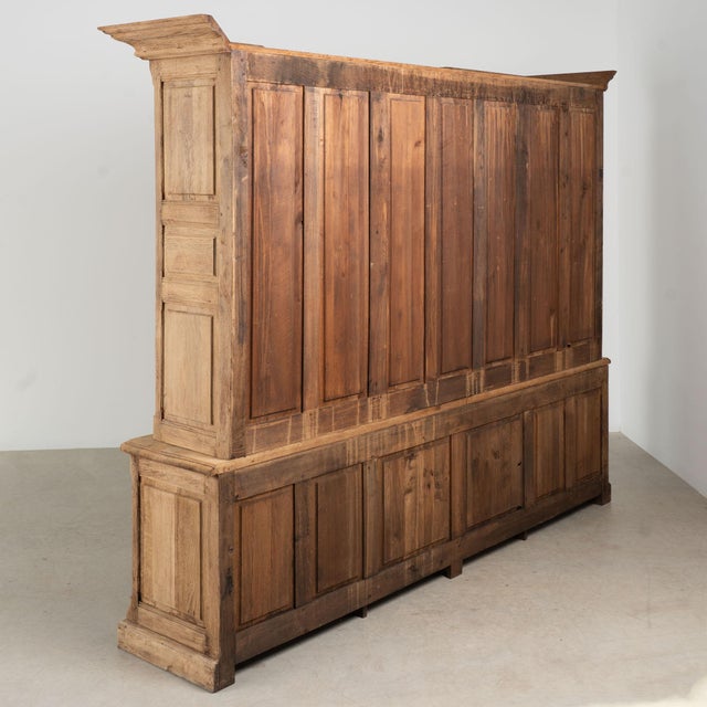 20th Century Bleached Oak Large French Bookcase Display Cabinet For Sale - Image 15 of 15