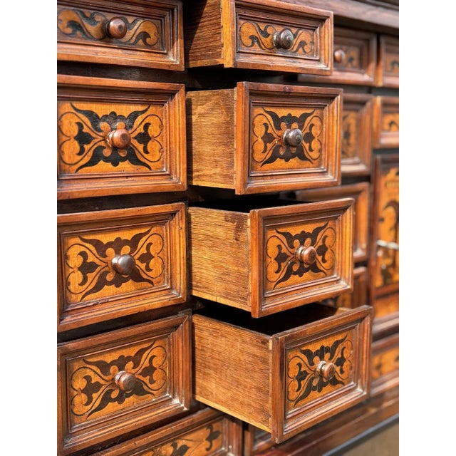 Brown 18th Century Italian Provincial Marquetry Cabinet, 1780 For Sale - Image 8 of 11