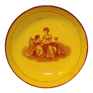 1810 Classical Adam Buck Pearlware Scene of Mother & Child at Play Bowl For Sale