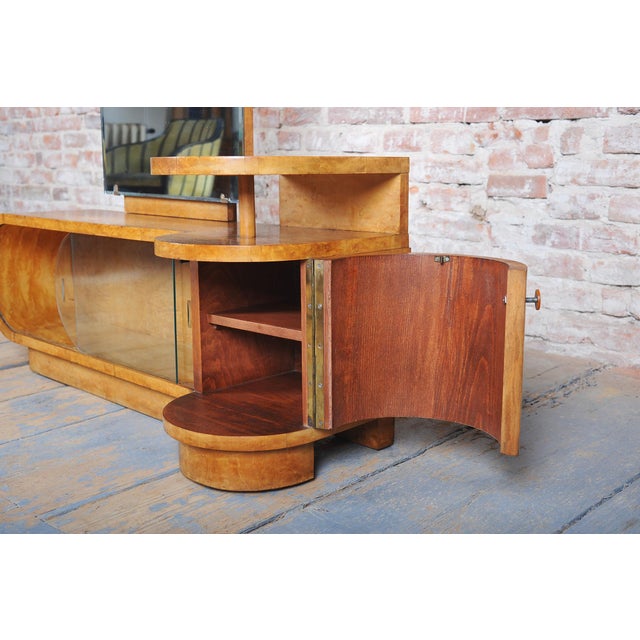 Czech Art Deco Dressing Table in Poplar Burl, 1930s For Sale - Image 3 of 12