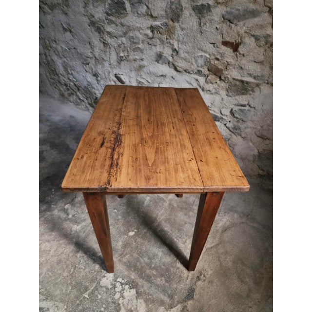 Antique French Worktable and Bistro Chair, 1900s and 1950, Set of 2 For Sale - Image 9 of 18
