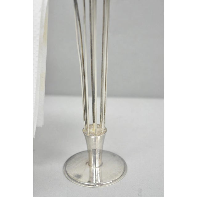 Mid 20th Century Mid 20th Century Danish Modern Silver Plated Umbrella Cocktail Napkin Holder - a Pair For Sale - Image 5 of 14