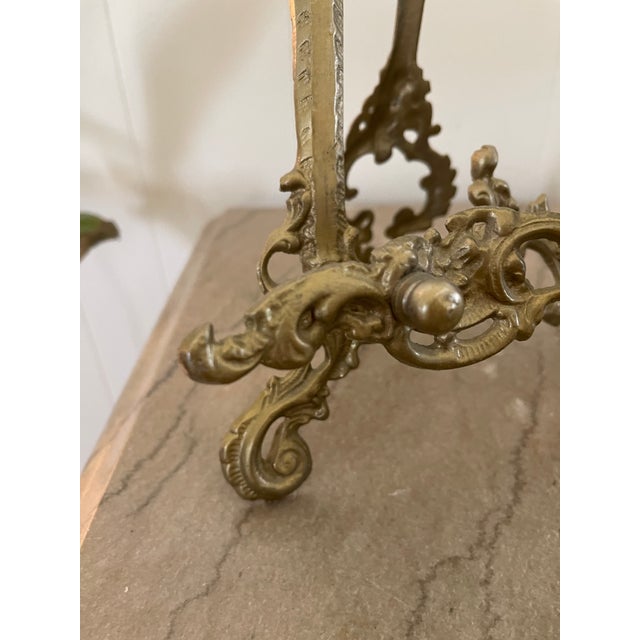 1960s Large Art Nouveau Brass Table Top Easel For Sale - Image 6 of 13