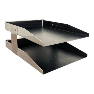 Mid Century Modern Steel Chrome Paper Tray For Sale