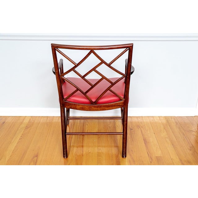 English Georgian Chinese Chippendale Style Mahogany Cockpen Armchair For Sale - Image 9 of 18