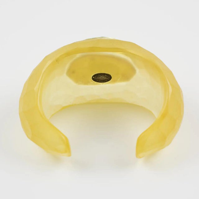 Daniel Swarovski Paris Lucite Cuff Bracelet with Massive Cut Rhinestone For Sale - Image 12 of 15