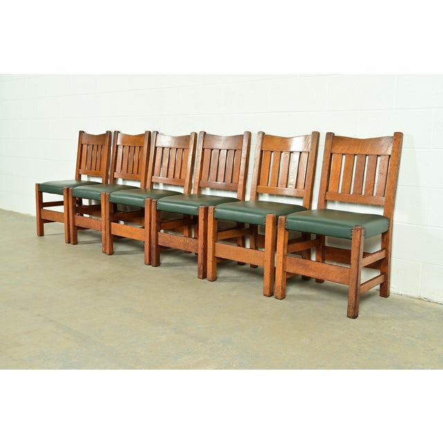 Stickley Gustav Stickley Antique Mission Oak Arts & Crafts Dining Chairs, Set of Six For Sale - Image 4 of 14