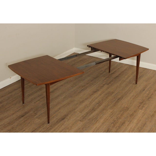 Broyhill Broyhill Emphasis Mid Century Modern Walnut Expandable Dining Table For Sale - Image 4 of 12