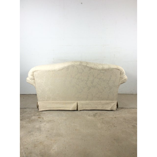 Vintage White Floral Loveseat With Throw Pillows For Sale - Image 14 of 18