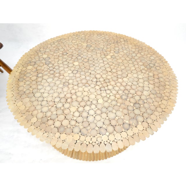 Sheaf of "Wheat" Style 36" Round c1970s Mid Century Modern Coffee Table MINT For Sale - Image 9 of 10