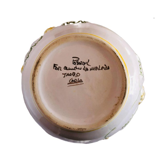 Ceramic Vintage Portuguese Pottery Pitcher With Raised Grapevine Motif For Sale - Image 7 of 12