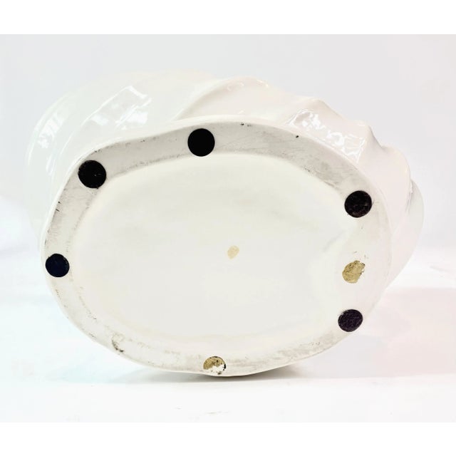 Vintage Large Italian Glazed Ceramic Nautilus Shell Planter / Cachepot / Wine Cooler / Champagne Bucket For Sale In Dallas - Image 6 of 7