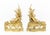 Pair of Louis XV Style Cupid Motif Brass Chenets, late 19th century, cherub reclining under cattails alongside swan. 21.5"...