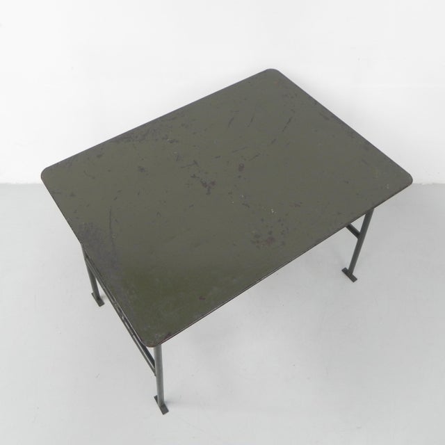 Green Industrial Folding Table in Steel, 1950s For Sale - Image 8 of 18