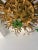 Flush Mount Maison Baguès Crystal Green Flowers Leaves Chandelier 9 Lights For Sale - Image 6 of 11