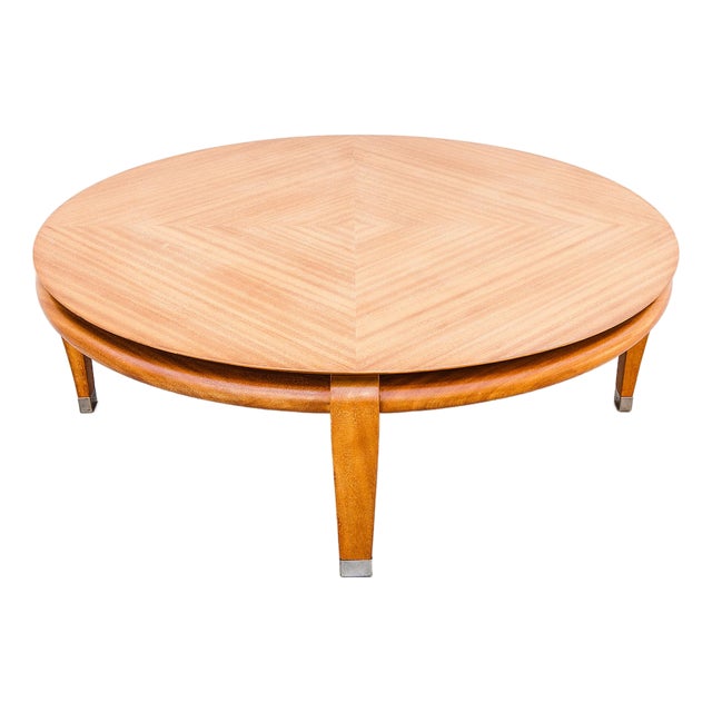 Restored 1950s Paul Laszlo for Brown Saltman Floating Top Mahogany Coffee Table For Sale