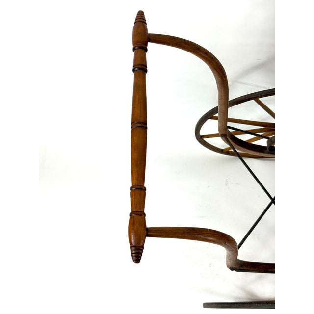 Brown Museum-Quality 19th Century Victorian Wicker Baby Carriage With Original Lace Parasol - Heywood-Wakefield Style For Sale - Image 8 of 12