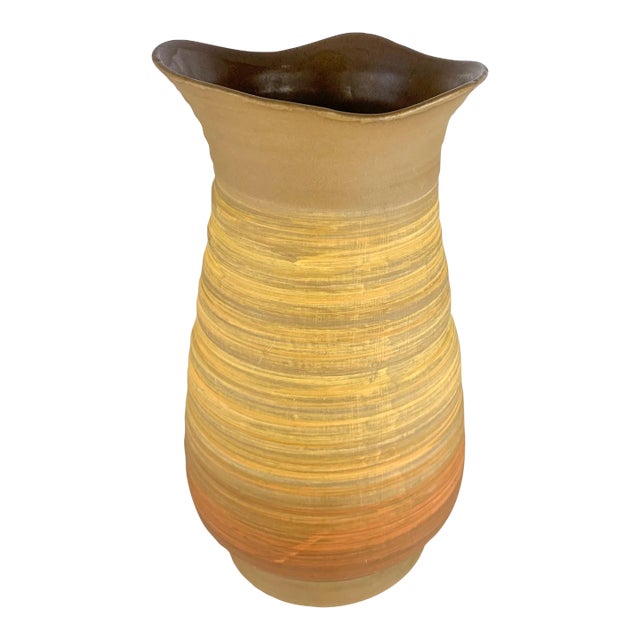 Vintage Royal Haeger Sandstone Glaze Vase Mid Century Modern Pottery For Sale