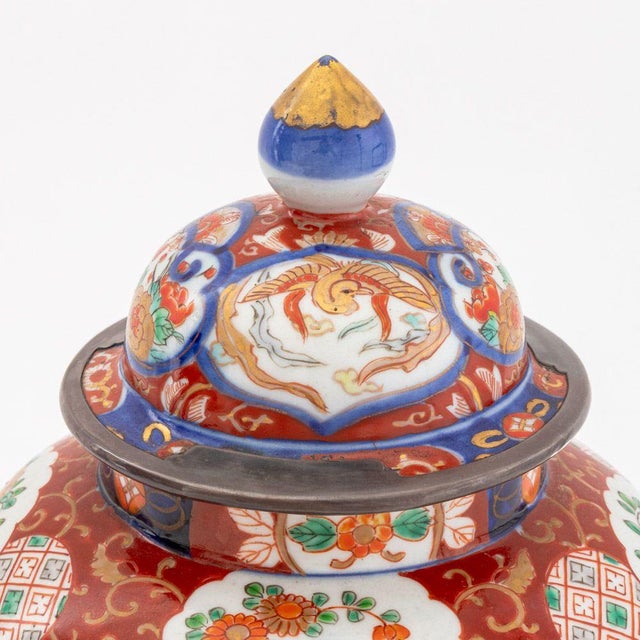 Japanese Japanese Imari Porcelain Covered Vase For Sale - Image 3 of 7