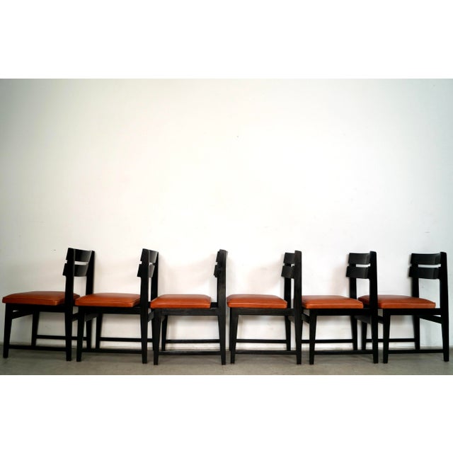 1950s 1950’s Mid-Century Modern Leather Dining Chairs - Set of 6 For Sale - Image 5 of 12