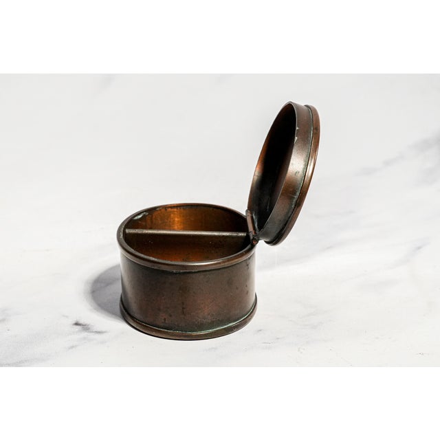 Arts and Crafts Antique Heintz Arts Bronze Sterling Silver Desk Stamp Box For Sale In New York - Image 6 of 11
