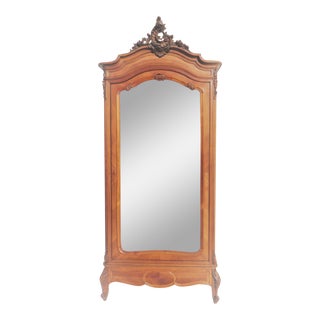 French Style Parquetry Inlaid Walnut Armoire For Sale