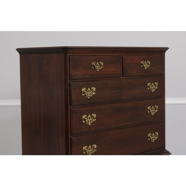 Ethan Allen Cherry 7 Drawer Tall Dresser Chest on Chest For Sale - Image 10 of 14