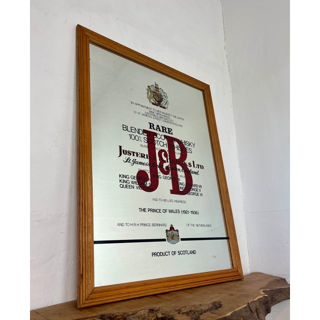Vintage J & B Scotch Whisky Advertising Mirror, 1970s For Sale - Image 4 of 16