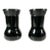 1950s Vintage Boho Chic Mediterranean Greek Key Black Amethyst Onyx Vase - A Pair. For Sale