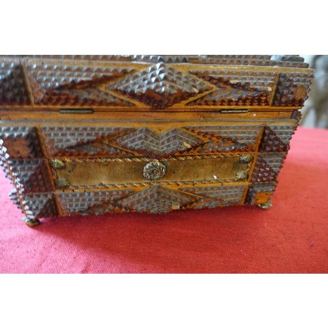 Tan Tramp Art Sewing Box, 1920s For Sale - Image 8 of 10